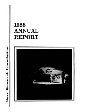 REPORT Cave Research Foundation Annual Report for 1988