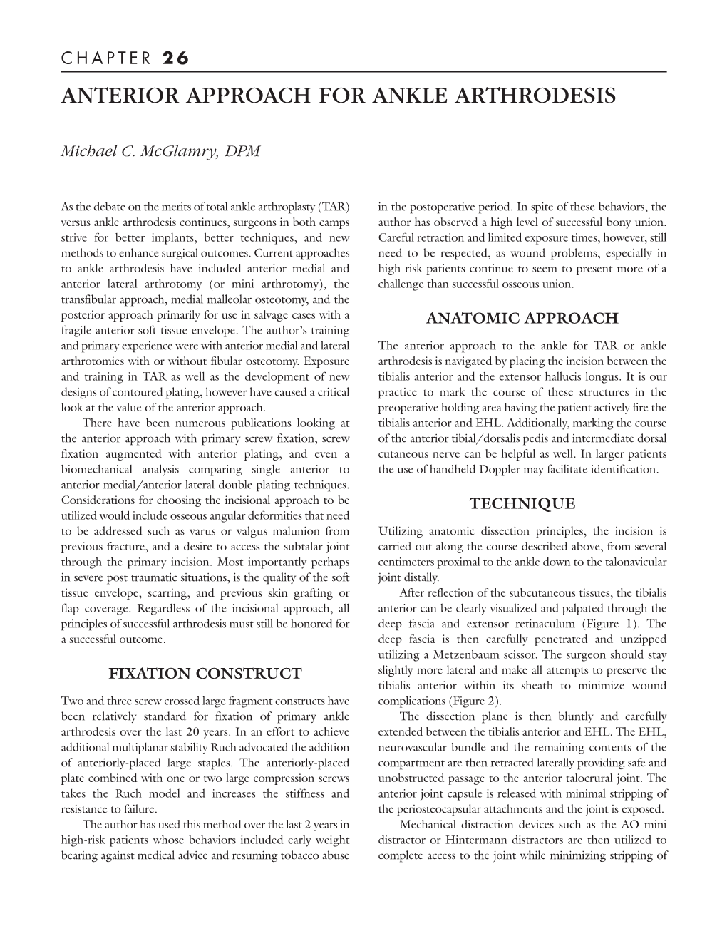 Anterior Approach for Ankle Arthrodesis