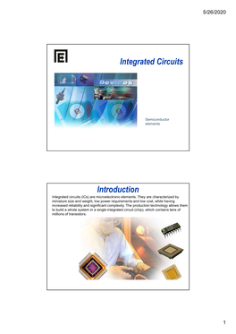 Integrated Circuits Introduction