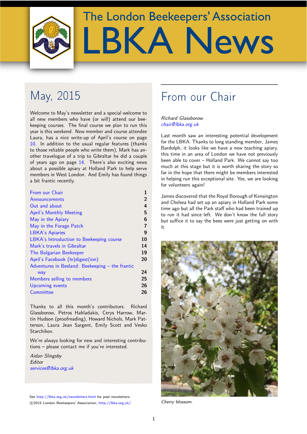 May 2015 LBKA News