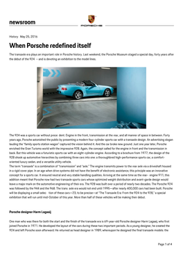 When Porsche Redefined Itself the Transaxle Era Plays an Important Role in Porsche History