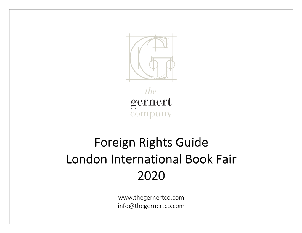 Foreign Rights Guide London International Book Fair 2020