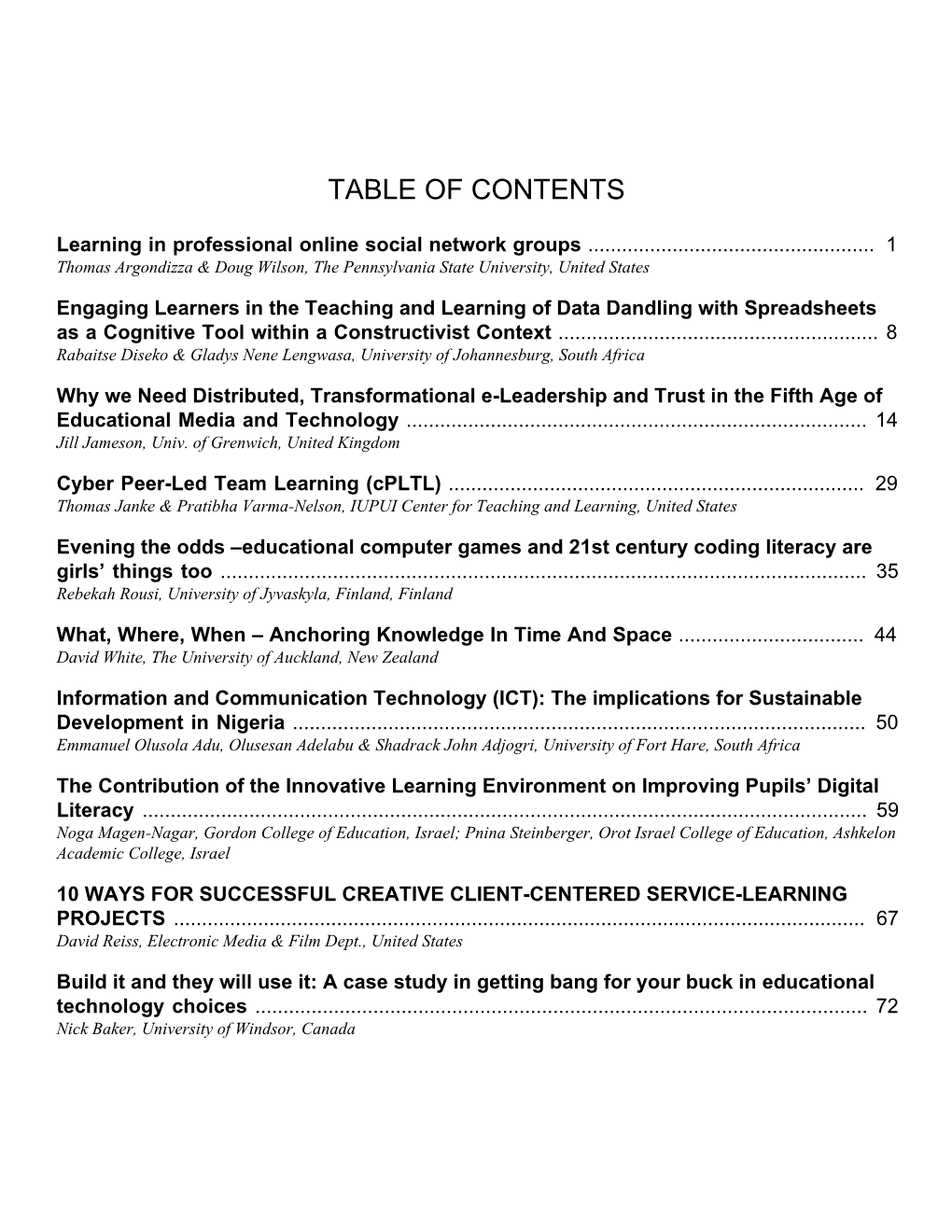 File: Table of Contents