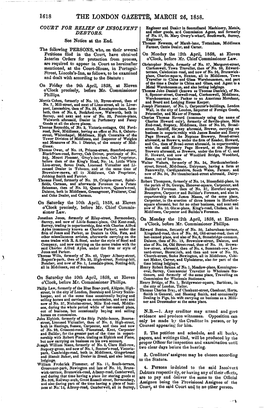 The London Gazette* March 26, 1858