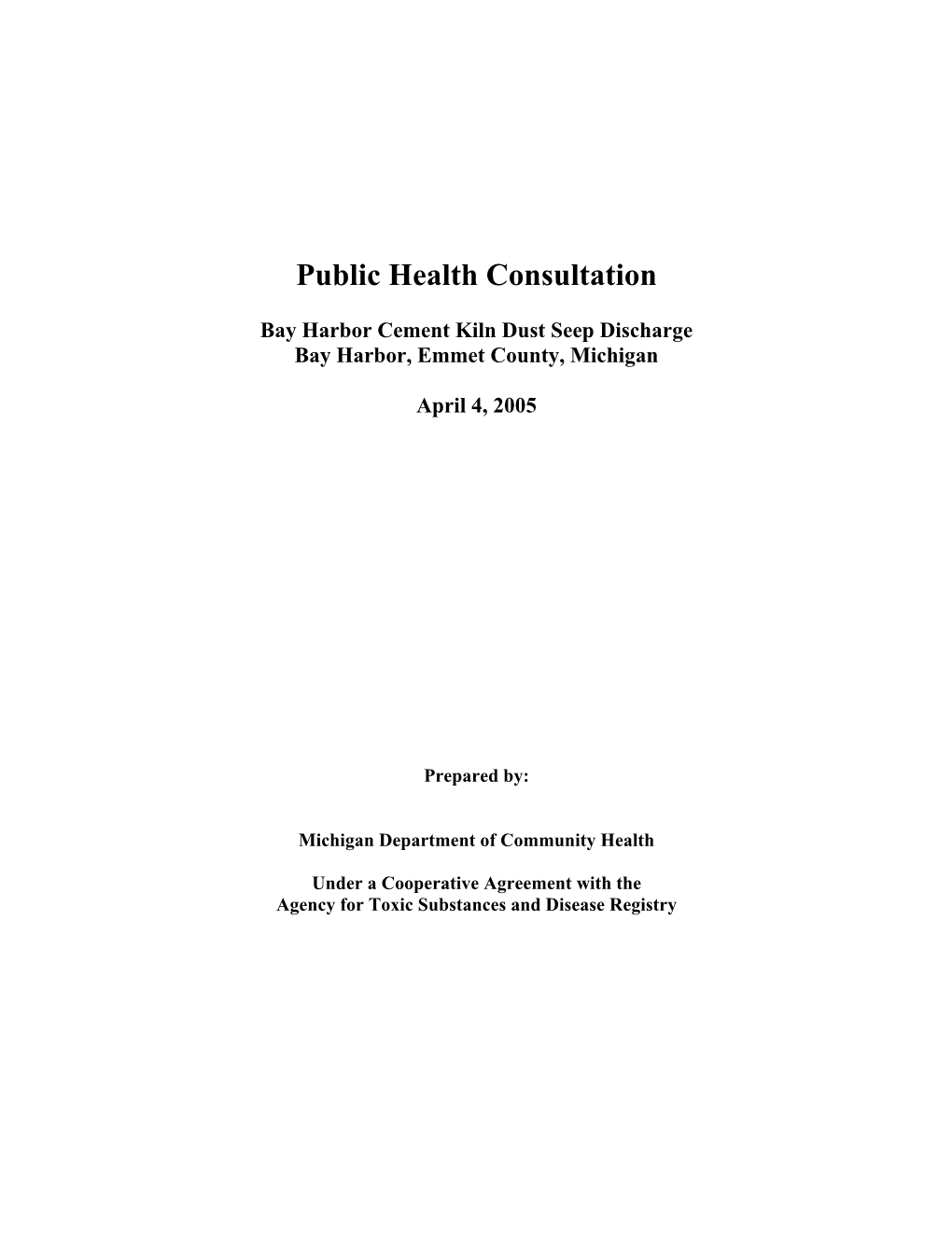 Public Health Consultation