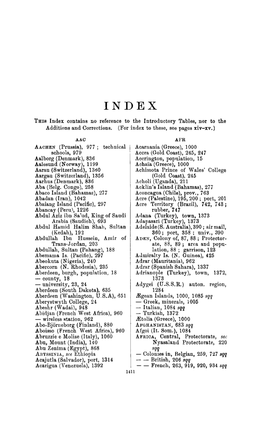 THIS Index Contains No Reference to the Introductory Tables, Nor to the Additions and Corrections
