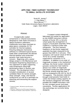 APPLYING FIBER SUPPORT TECHNOLOGY to SMALL SATELLITE SYSTEMS I Scott M