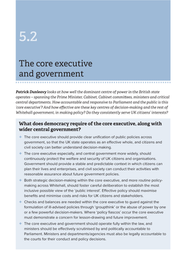 The Core Executive and Government