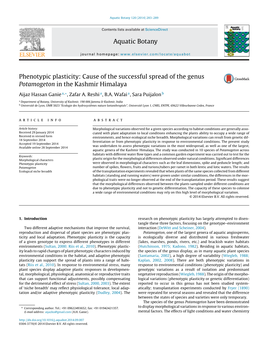 Phenotypic Plasticity: Cause of the Successful Spread of the Genus