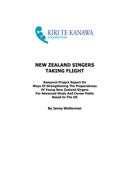 New Zealand Singers Taking Flight