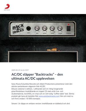 ”Backtracks” – Den Ultimata AC/DC Upplevelsen