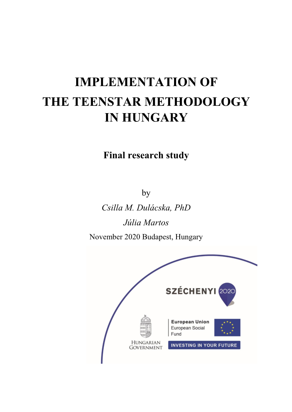 Implementation of the Teenstar Methodology in Hungary