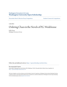 Ordering Chaos in the Novels of P.G. Wodehouse Kelly Oman Washington University in St Louis