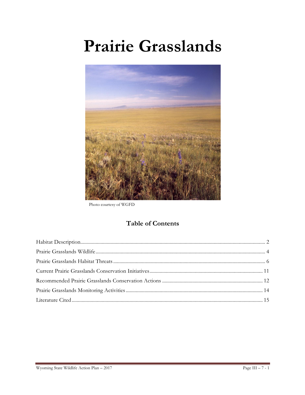 Prairie Grasslands