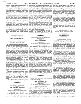 CONGRESSIONAL RECORD— Extensions of Remarks E1361 HON