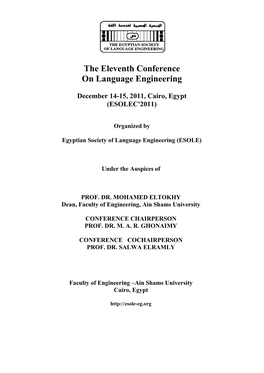 The Fifth Conference on Language Engineering