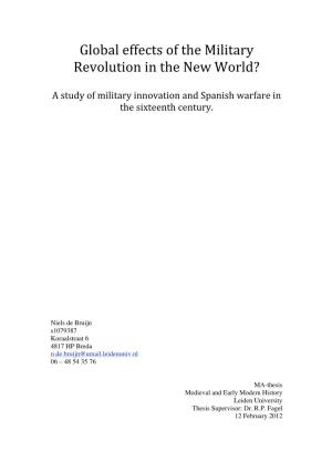 Global Effects of the Military Revolution in the New World?