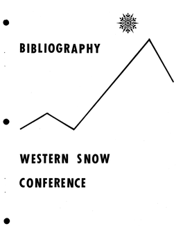 Bibliography Western Snow . Conference