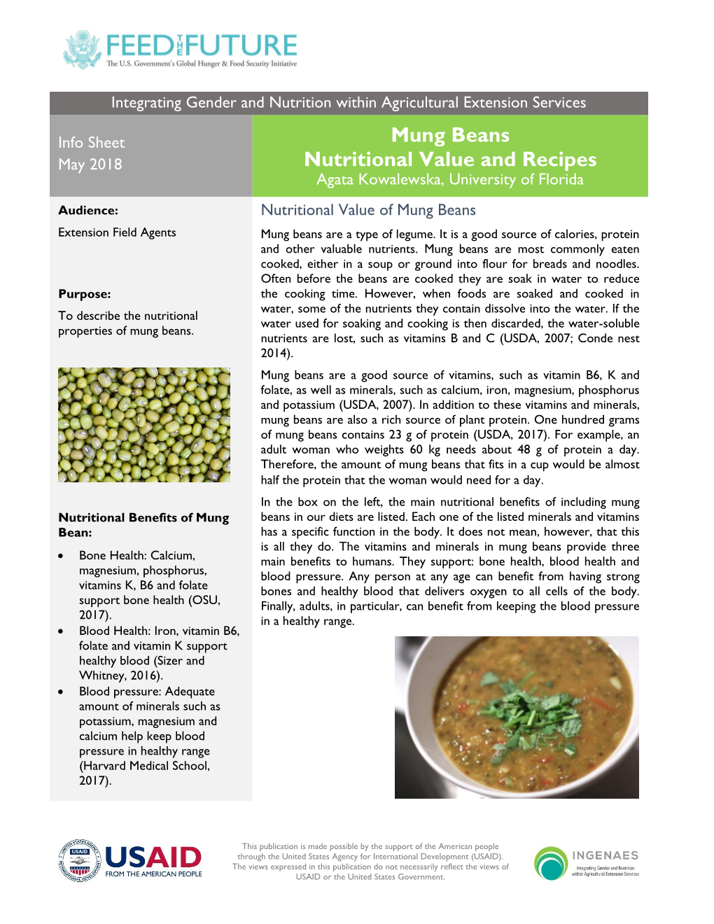 Mung Beans Nutritional Value and Recipes