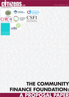 The Community Finance Foundation: a Proposal Paper