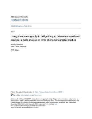Using Phenomenography to Bridge the Gap Between Research and Practice: a Meta-Analysis of Three Phenomenographic Studies