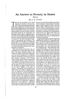 An Answer to Poverty in Sussex, 1830-45