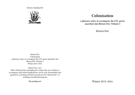 Colonisation a Glossary Entry to Accompany the U.K