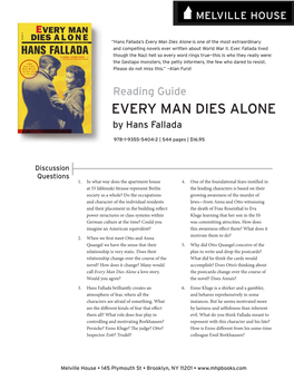 Every Man Dies Alone Is One of the Most Extraordinary and Compelling Novels Ever Written About World War II
