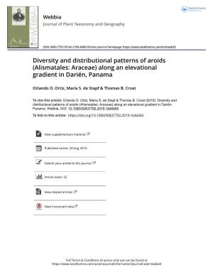 Diversity and Distributional Patterns of Aroids (Alismatales: Araceae) Along an Elevational Gradient in Darién, Panama