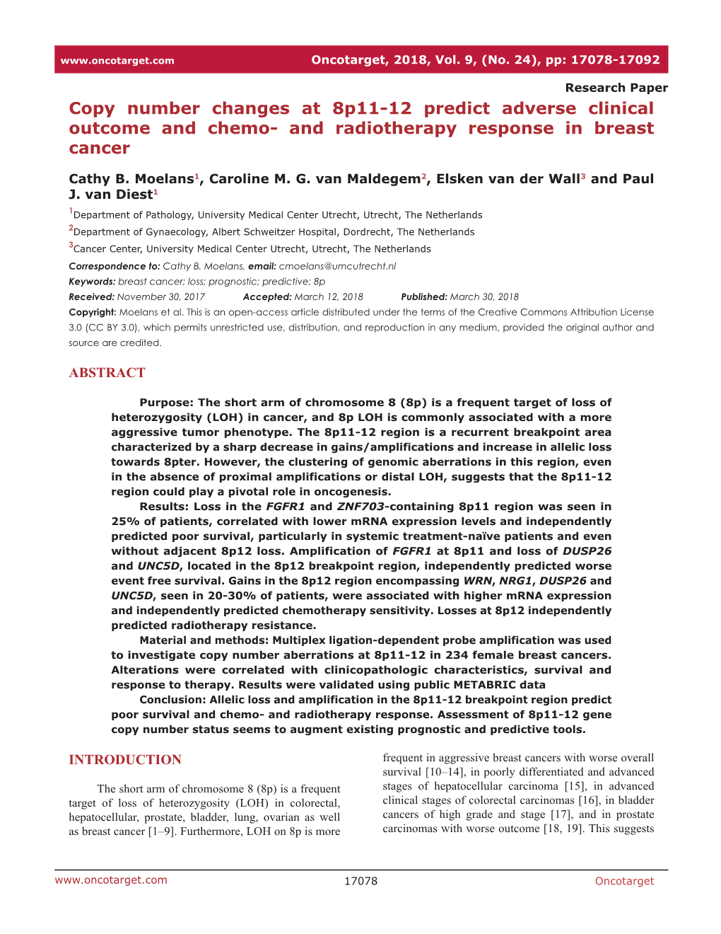 And Radiotherapy Response in Breast Cancer