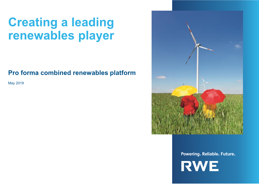 Creating a Leading Renewables Player
