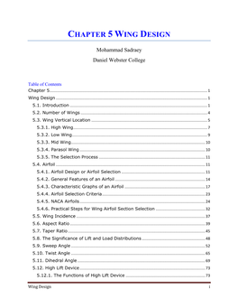 Chapter 5 Wing Design