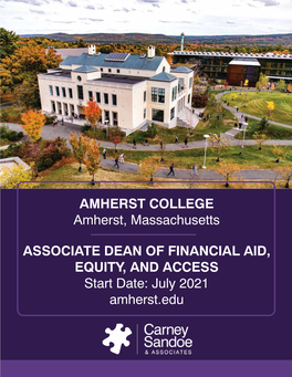 AMHERST COLLEGE Amherst, Massachusetts ASSOCIATE DEAN