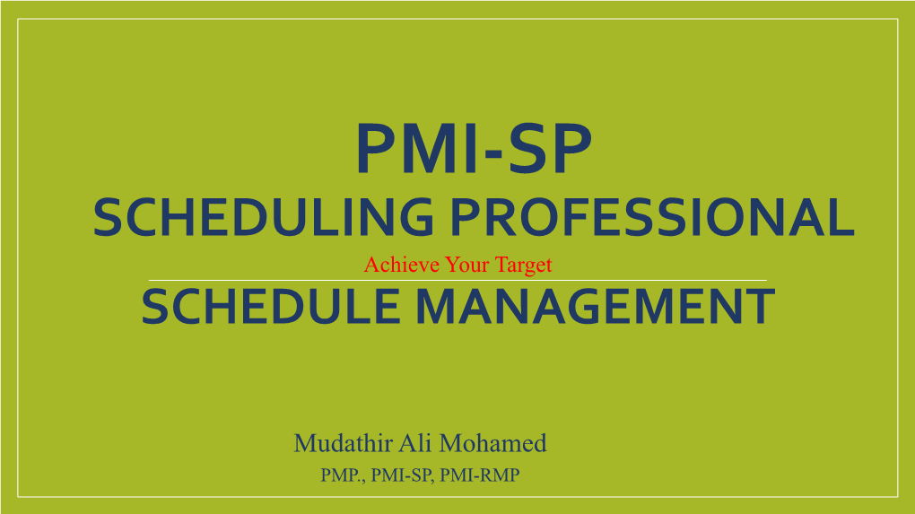 Schedule Management
