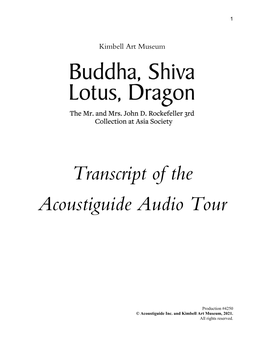 Transcript of the Acoustiguide Audio Tour