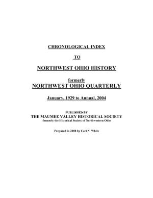 Northwest Ohio History Northwest Ohio Quarterly