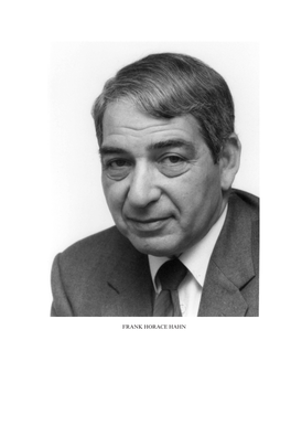 Frank Horace Hahn 1925–2013