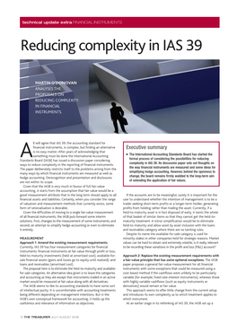 Reducing Complexity in IAS 39