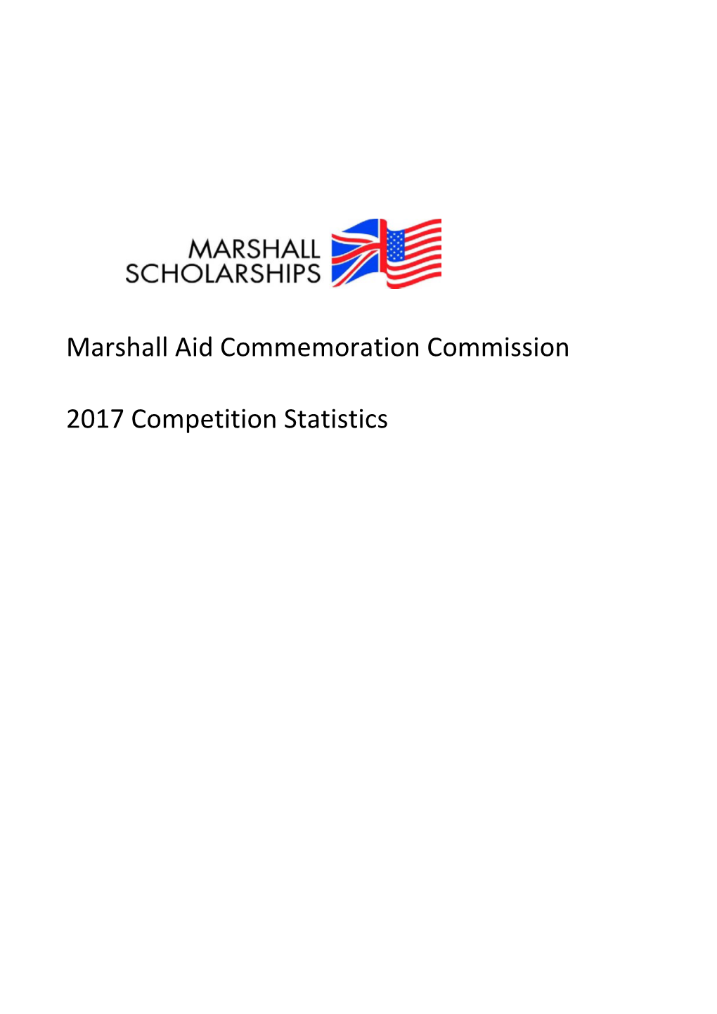 Marshall Scholarships 2017 Competition Statistical Report