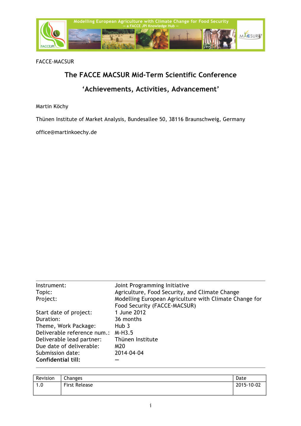 FACCE MACSUR Mid-Term Scientific Conference