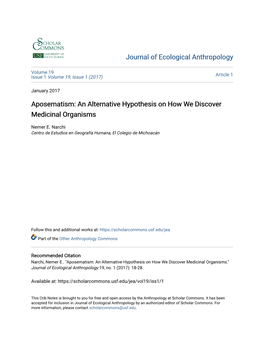 Aposematism: an Alternative Hypothesis on How We Discover Medicinal Organisms