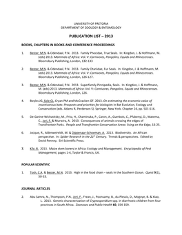 Publication List – 2013