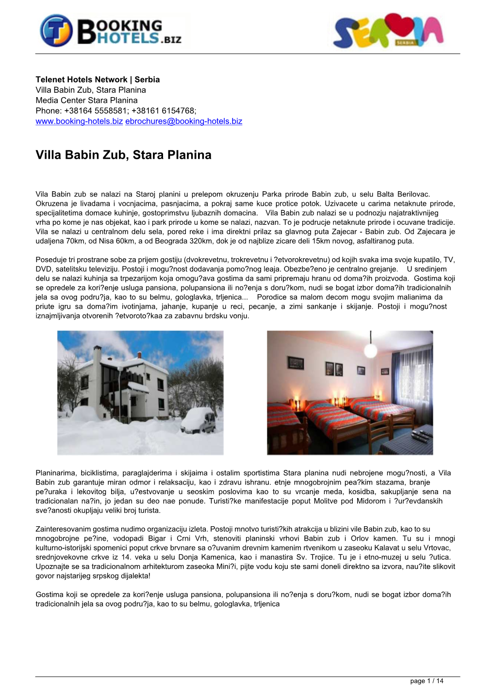 En Ebrochures 8989 | Villa Babin Zub, Stara Planina