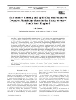 Site Fidelity, Homing and Spawning Migrations of Flounder Platichthys