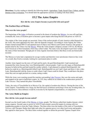15.2 the Aztec Empire