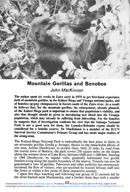 Mountain Gorillas and Bonobos