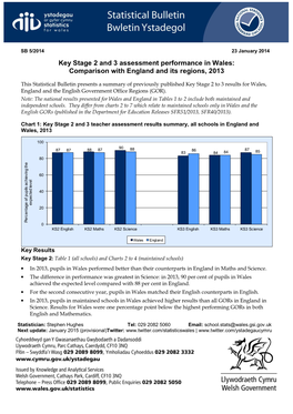 SB 5/2014 Key Stage 2 and 3 Assessment Performance in Wales