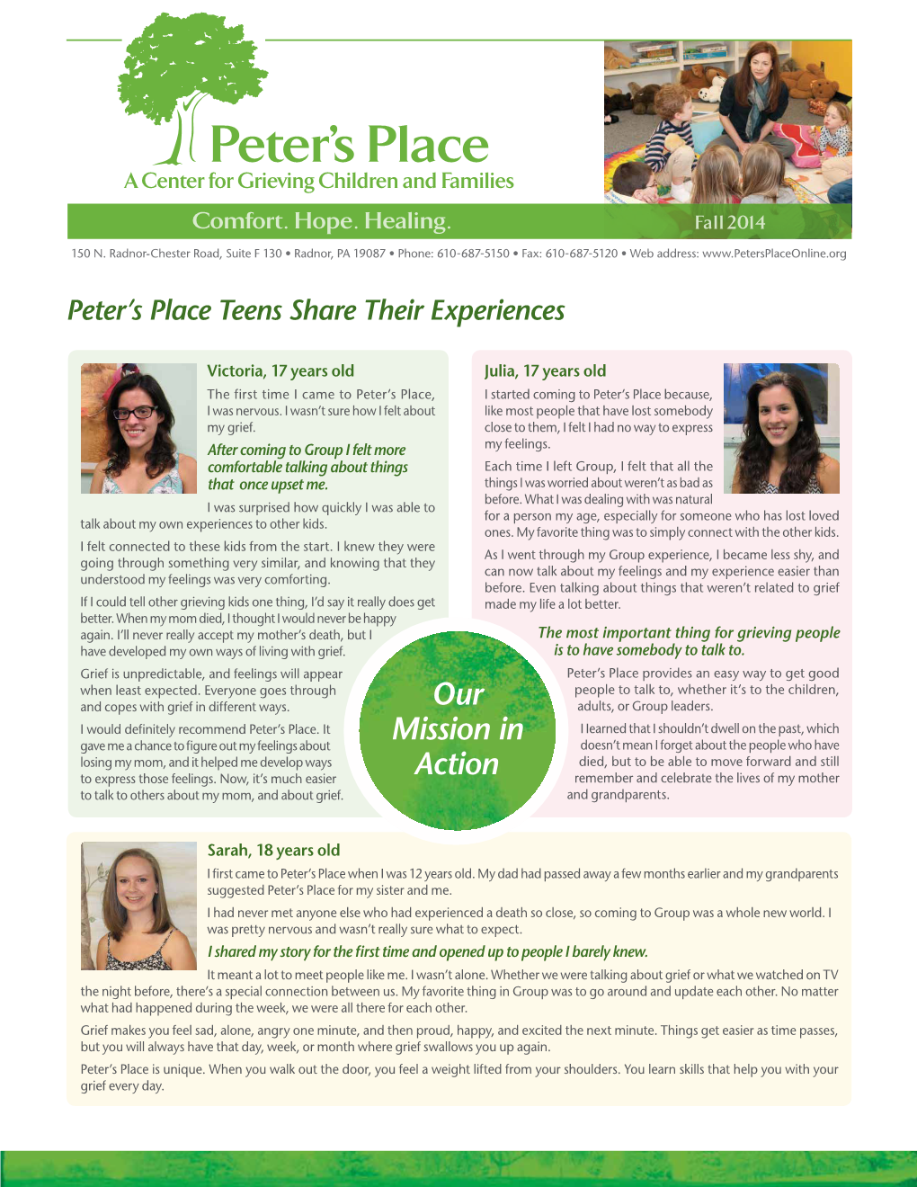 Peter's Place Teens Share Their Experiences