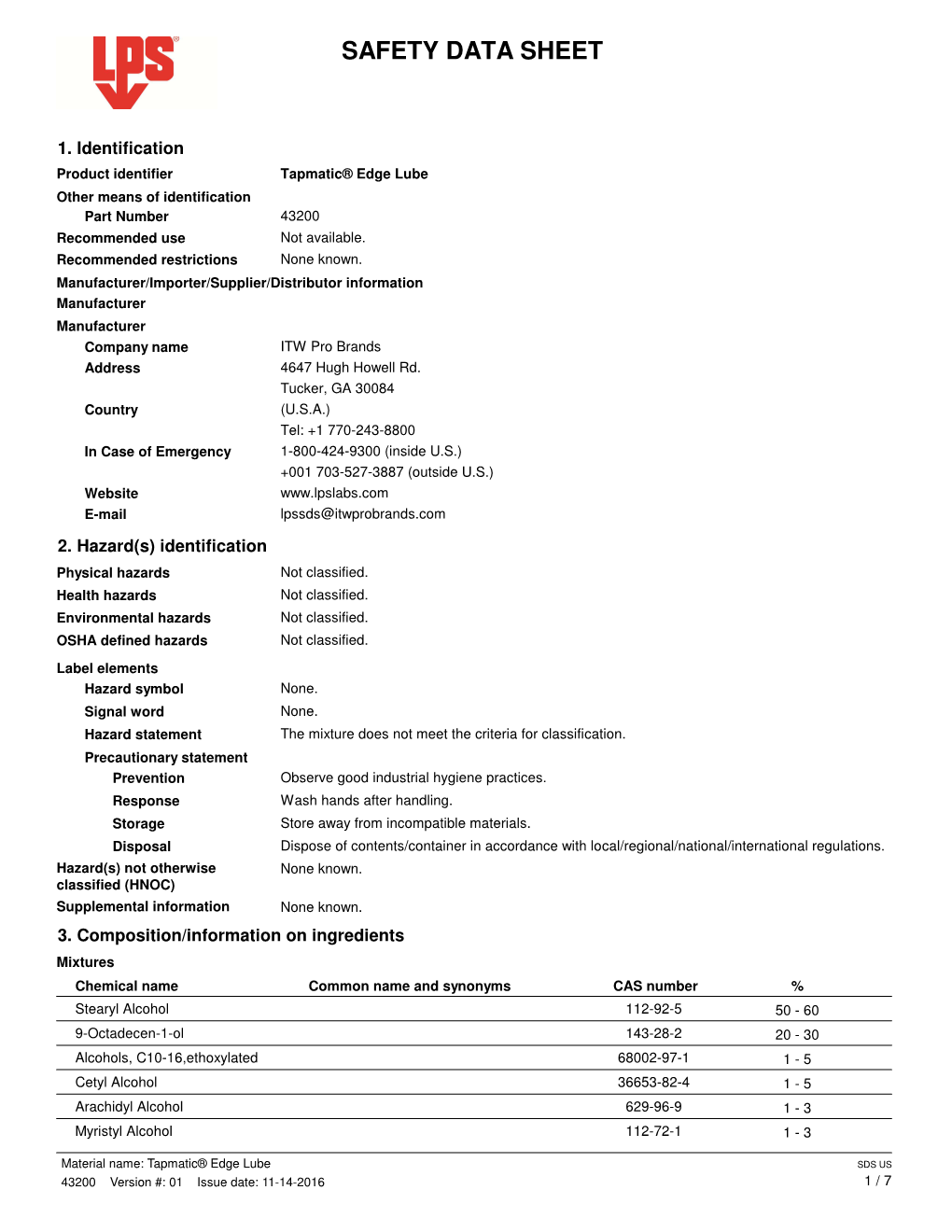 Safety Data Sheet