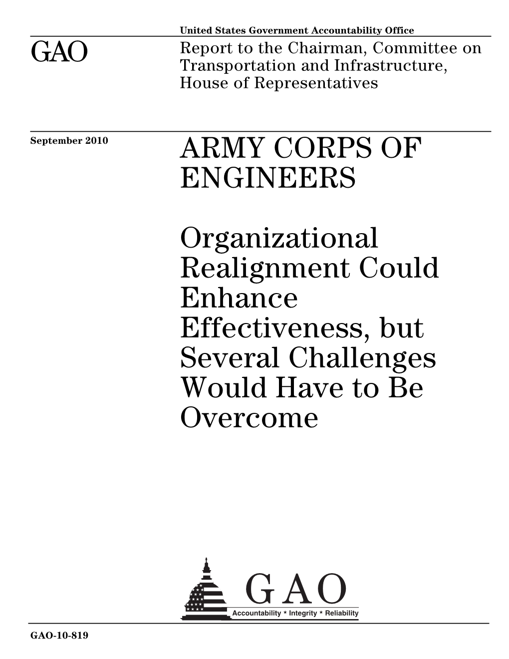 GAO-10-819 Army Corps of Engineers